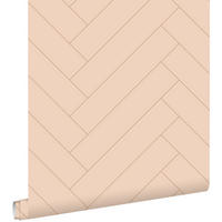 TAPETE Fischgrätmuster 50 x 900 cm - Terracotta, Papier (50/900cm) - ESTAhome