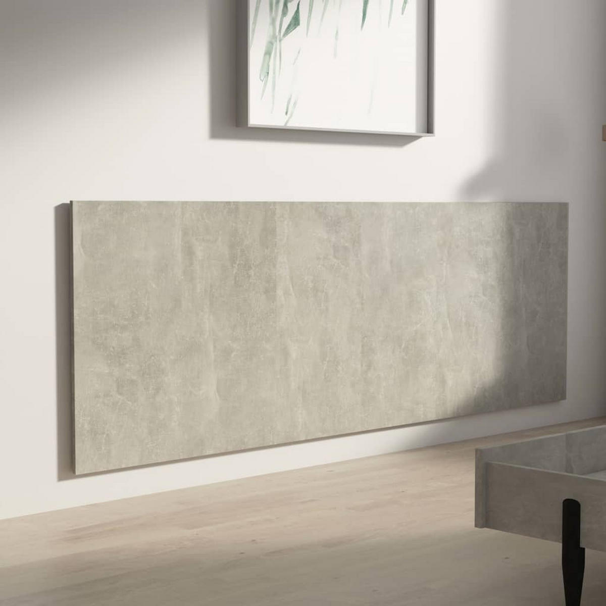 KOPFTEIL Betongrau 240/1,5/80 Cm Holzwerkstoff - Grau, Holzwerkstoff (1.5/80/240cm) - vidaXL