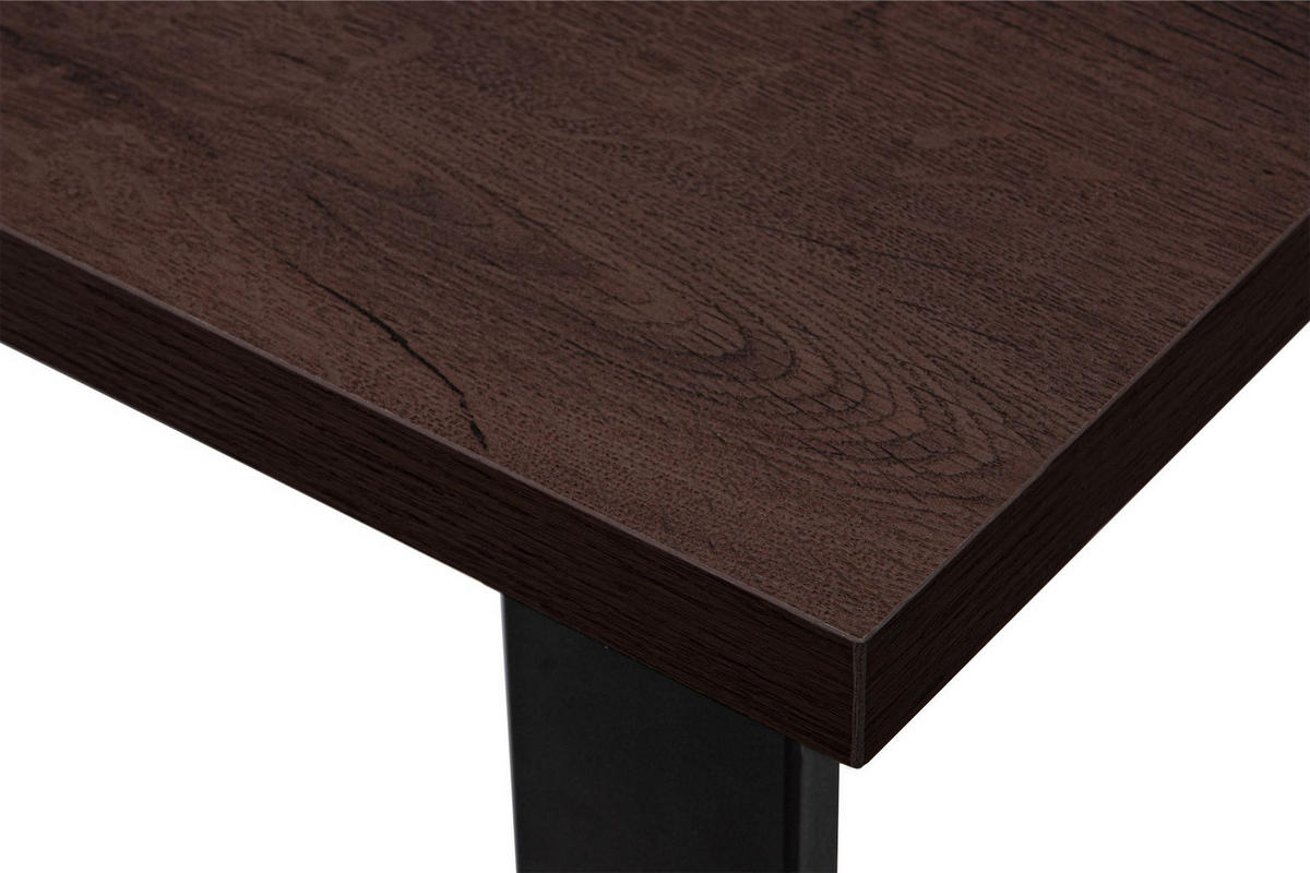 ESSTISCH CETO rechteckig Loft-Stile, Walnuss dunkel - Walnussfarben/Schwarz, Holz/Metall (80/125/77cm) - KONSIMO®