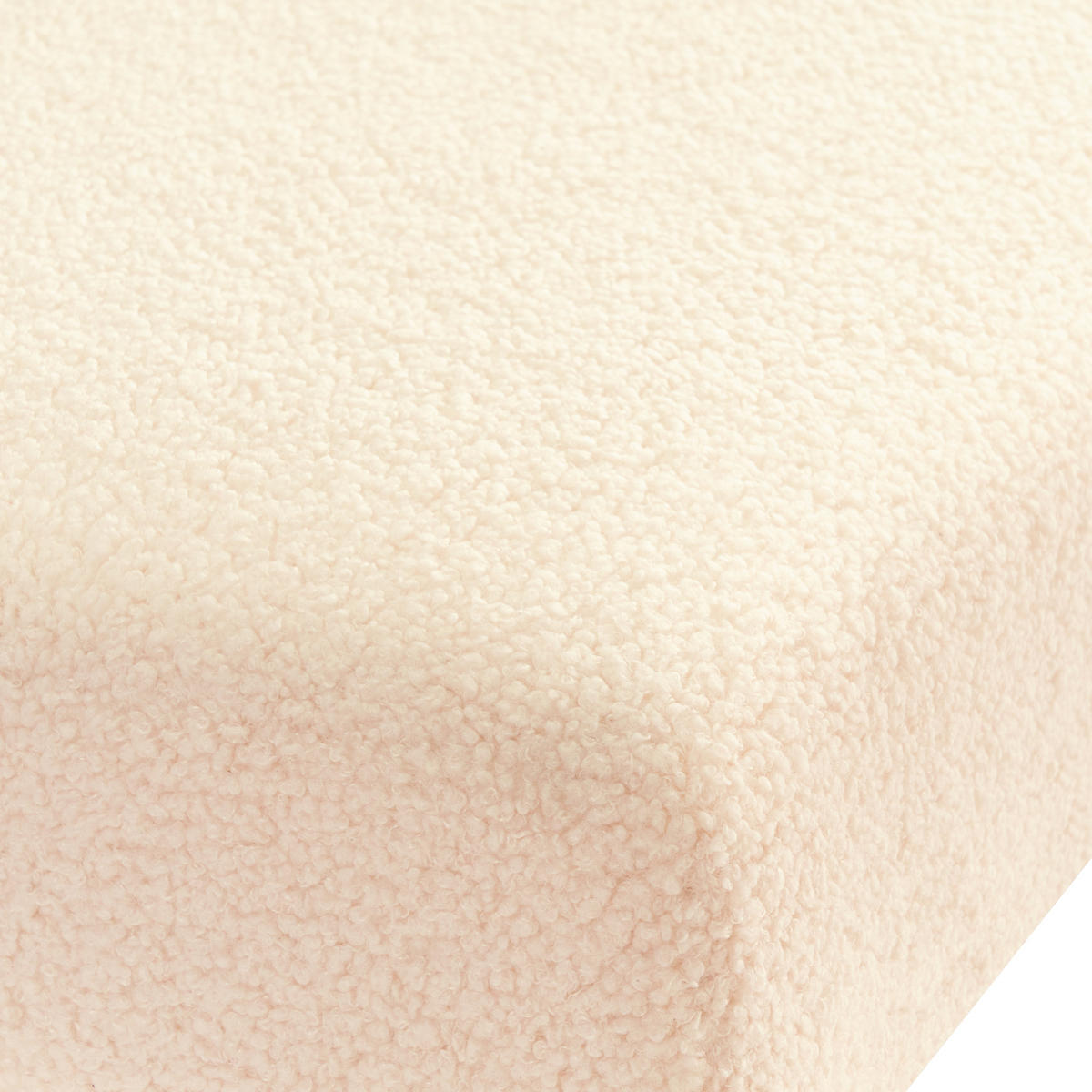 POLSTERBANK Cremeweiß/Hellbraun Tamre - Creme/Braun, Holz/Textil (118/48/46cm) - Beliani