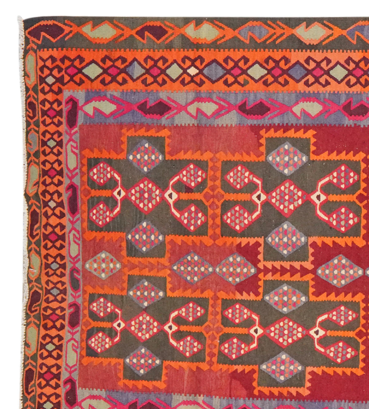 KELIM-TEPPICH handgewebt Ardebil Bunt 402/183 cm Schurwolle - Multicolor, Textil (183/402cm) - Looma