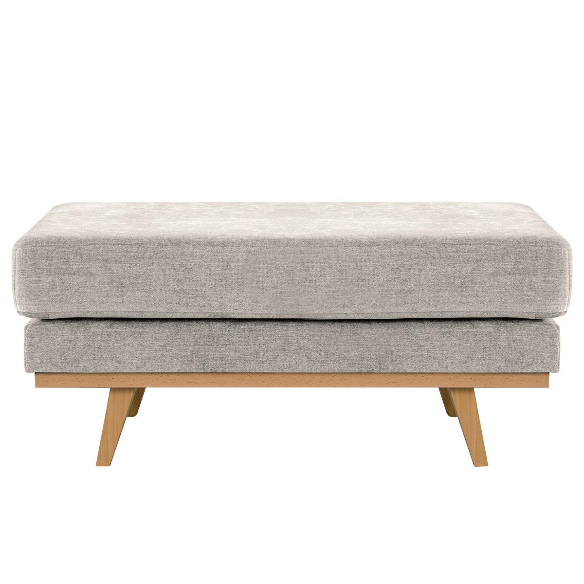 POLSTERHOCKER - Buchefarben/Grau, Buchenholz/Textil (85/43/60cm) - home24