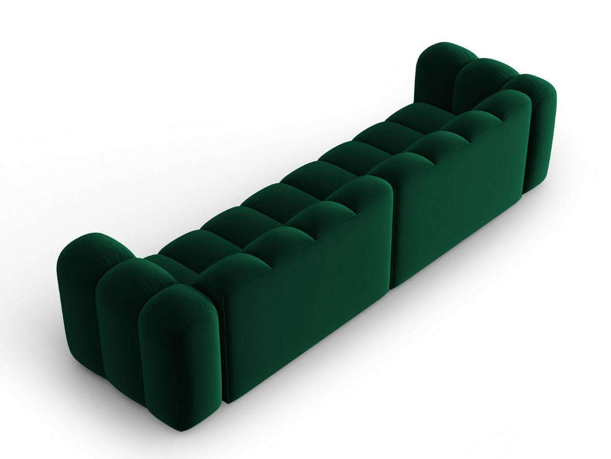 SOFA modular Lupine aus Samt flaschengrün 4 Sitzplätze - Dunkelgrün, Textil (95/70/290cm) - Micadoni
