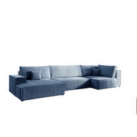 WOHNLANDSCHAFT Corunia - Blau, Holzwerkstoff/Textil (398/70/148cm) - Fun Möbel