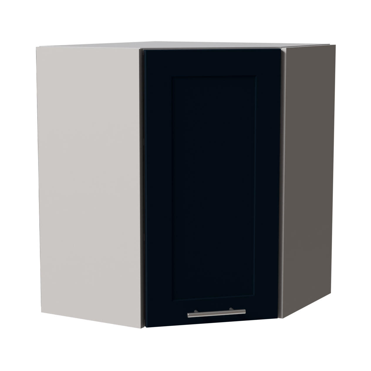 ECKHÄNGESCHRANK Oslo W10/60 Grau / Indigo Matt 60 / 60 / 72cm - Dunkelblau/Grau, Holz/Holzwerkstoff (60/72/60cm) - Feldmann-Wohnen