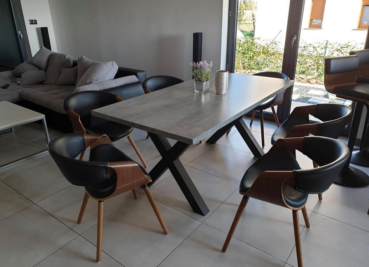 TISCHBEINE Loft 8 × 45 cm Schwarz - Schwarz, Holz (8/45/8cm) - Design Möbel