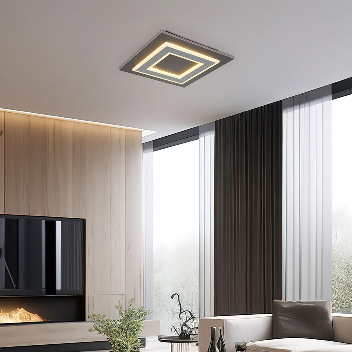 LED DECKENLEUCHTE JAYDEN Anthrazit - Anthrazit, Metall (32/32/5.5cm) - Globo Lighting