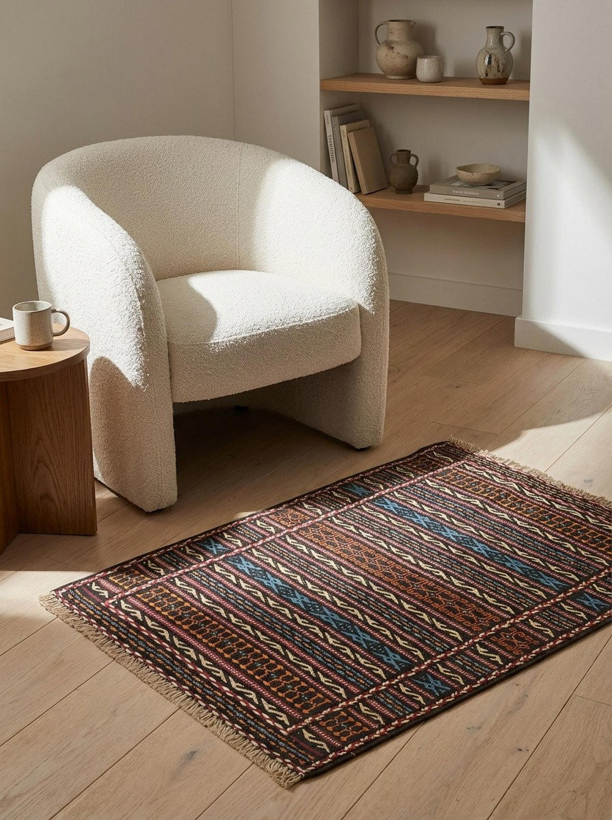 HANDWEBTEPPICH Kelim Kordi Mehrfarbig 90/61 cm Schurwolle - Multicolor, Textil (61/90cm) - Looma