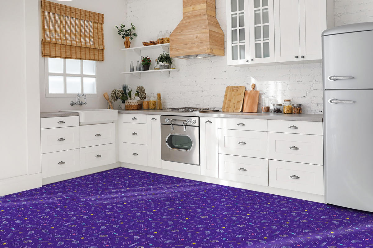 FLIESENAUFKLEBER 9 Stück 30x30 cm selbstklebend Geometrisches Muster - Violett, Textil (30/1.6/30cm) - TULUP