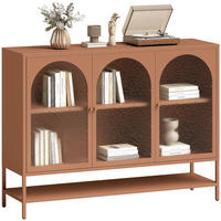 SIDEBOARD Rostbraun, 3 Glastüren, 140/40/105 cm - Rot, Holz (140/105/40cm) - PANGIVO