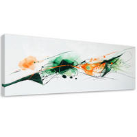 LEINWANDBILD Abstrakt Bunte Flecken Aquarell 150x50cm - Grün, Textil (150/50cm) - Feeby