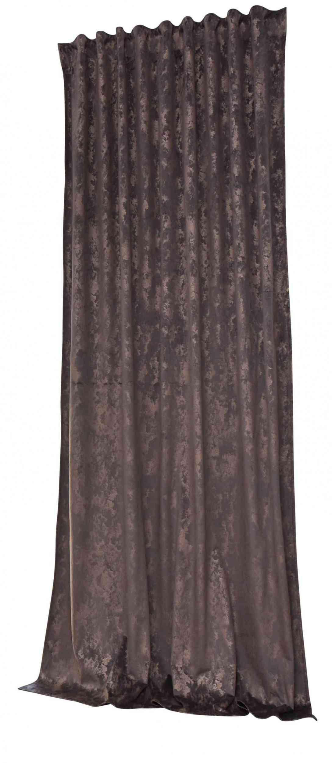 VORHANG SAMT MILANO STAR HxB 245x140 cm Grau Rosegold - Roségold, Textil (140/245cm) - Gardinenbox