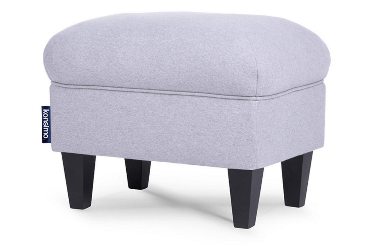 SITZHOCKER MILES Pouffe zeitloses Design und pflegeleichter Stoff, hellgrau - Hellgrau, Holzwerkstoff/Buchenholz (55/42/40cm) - KONSIMO®