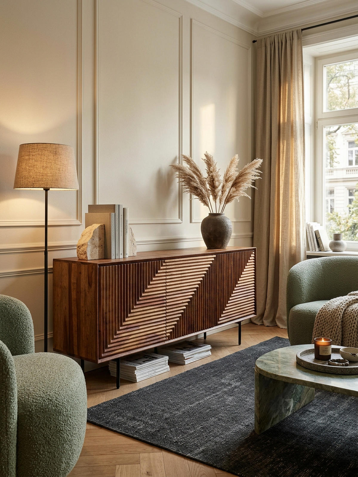 SIDEBOARD – Massivholz/Metall, 148x72x40 cm, modern, 3 Türen - Schwarz/Braun, Holz/Metall (148/72/40cm) - KADIMA DESIGN