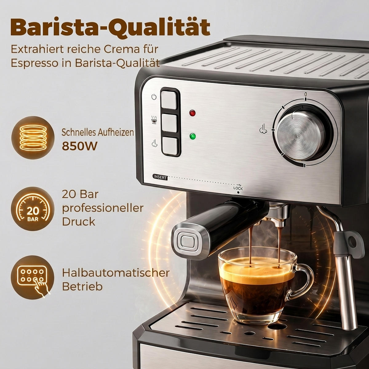 KAFFEBRYGGARE i rostfritt stål, svart - Svart, Metall (22/28/29cm) - HOMCOM