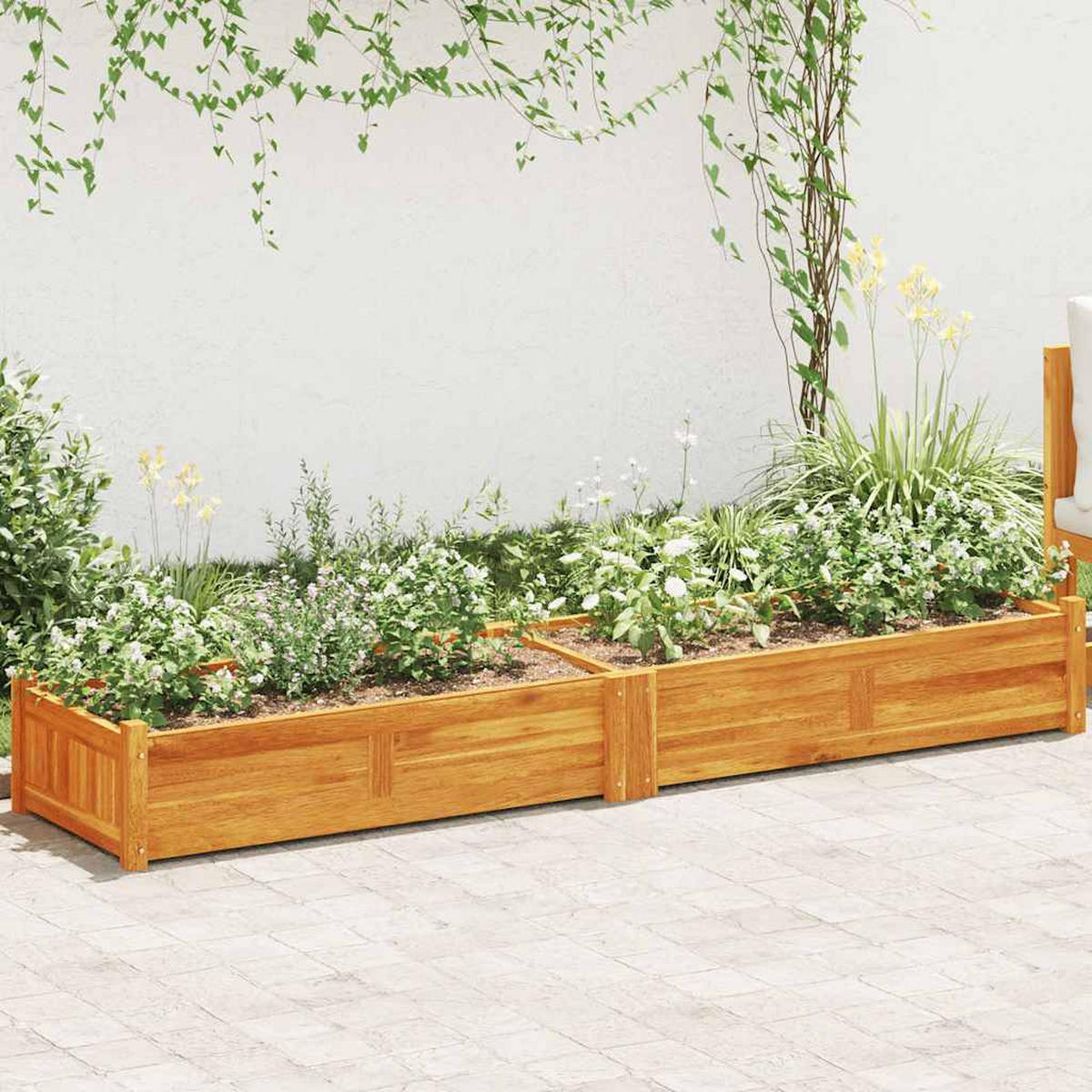 GARTEN-HOCHBEET Akazienholz 200/50/25 Cm - Braun, Holz (50/25/200cm) - vidaXL