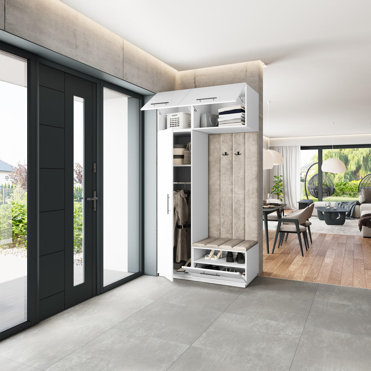 GARDEROBENSCHRANK REMA 120/240/60 cm Modern Weiß - Weiß, Holzwerkstoff (120/240/60cm) - MASSENO