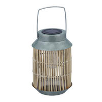 SOLARLAMPE - Hellbraun, Textil/Metall (17/17/26cm) - Relaxdays