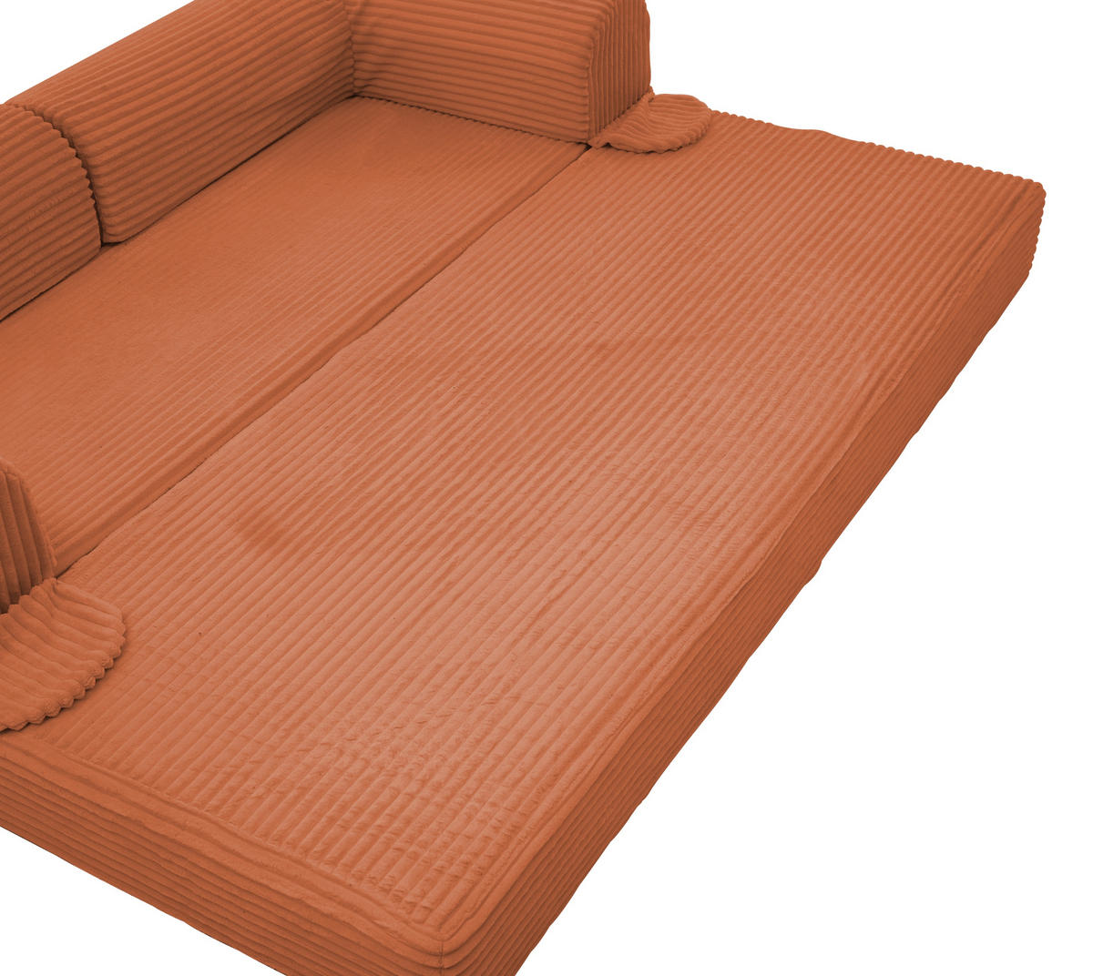 SCHLAFSOFA Cordstoff, 2-in-1 Klappsofa, 2-Sitzer, Sofabett 190×156 cm, Orange - Orange, Textil (190/65/78cm) - LVHOM