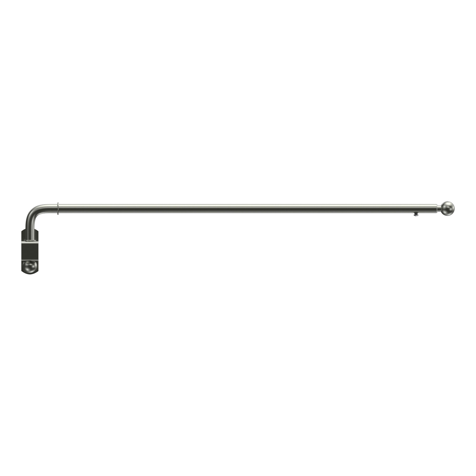 SCHWENKSTANGE/SCHWENKARM-GARDINENSTANGE Cassina 60-100 cm, 13/9 mm Ø, Edelstahl-Optik - Edelstahlfarben, Metall (100cm) - INTERDECO