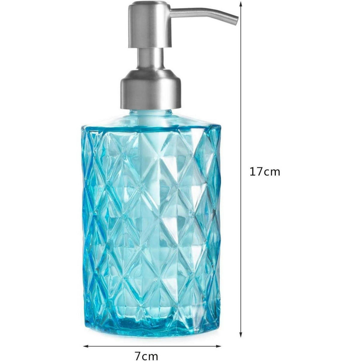 SEIFENSPENDER Glas Blau 340ml - Blau, Glas (7/7/17cm)