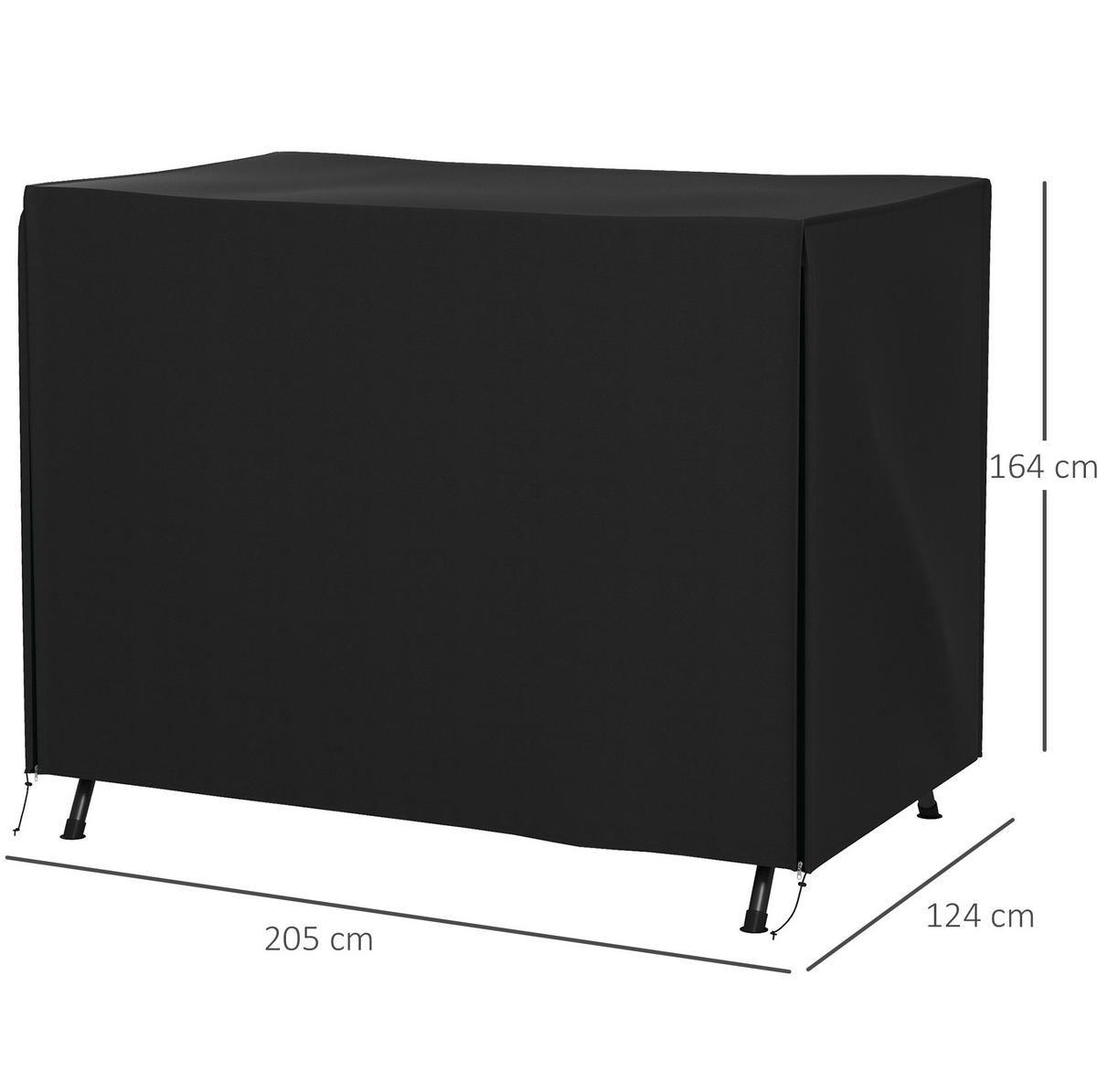 HOLLYWOODSCHAUKEL mit Abdeckung aus Polyester 205x124x164 cm Schwarz mit Reißverschluss - Schwarz, Textil (124/164/205cm) - Modfu