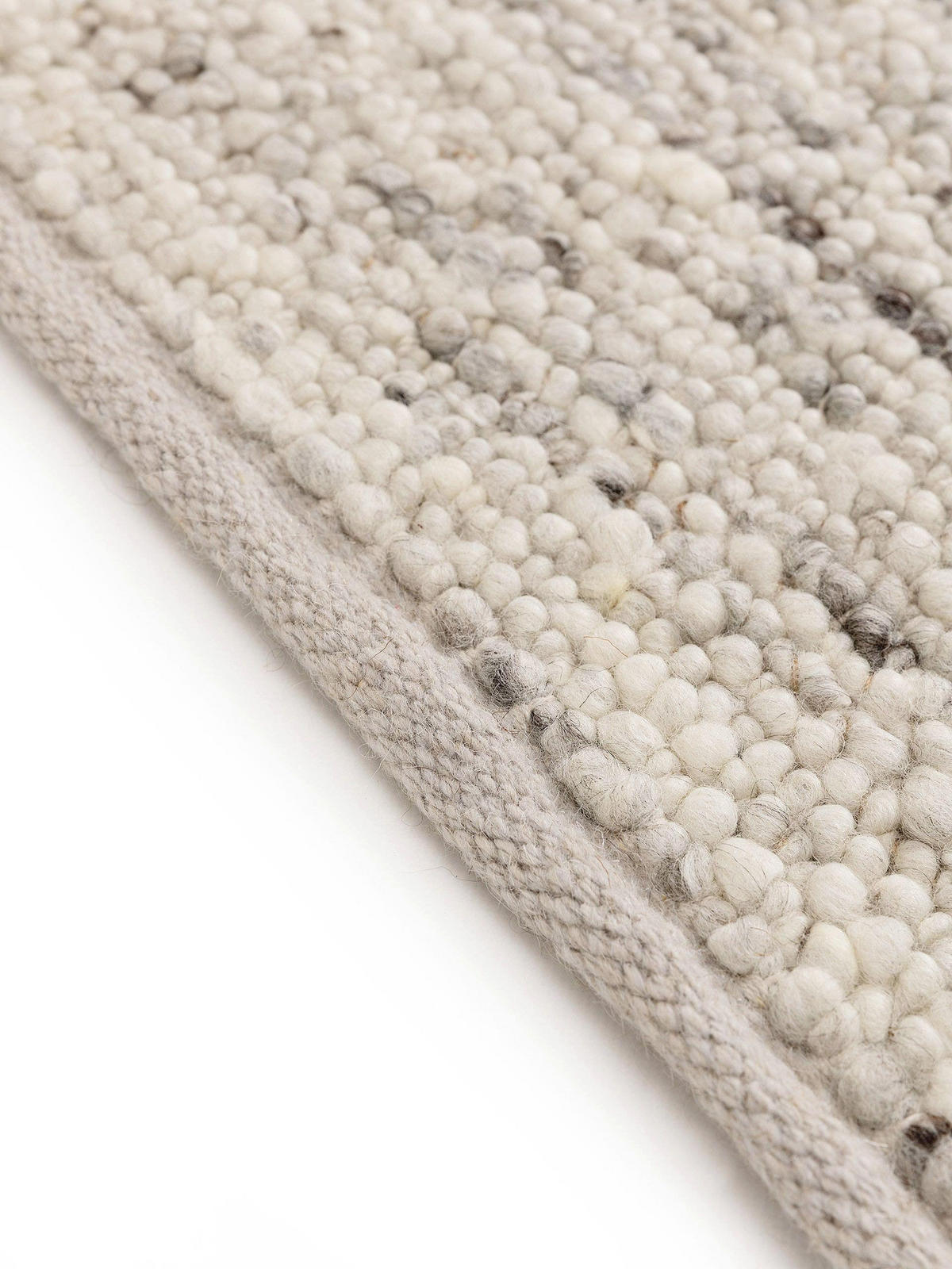 WOLLTEPPICH Finn Ivory Hellgrau 70x200 cm - Creme, Textil (70/200cm) - benuta Pure