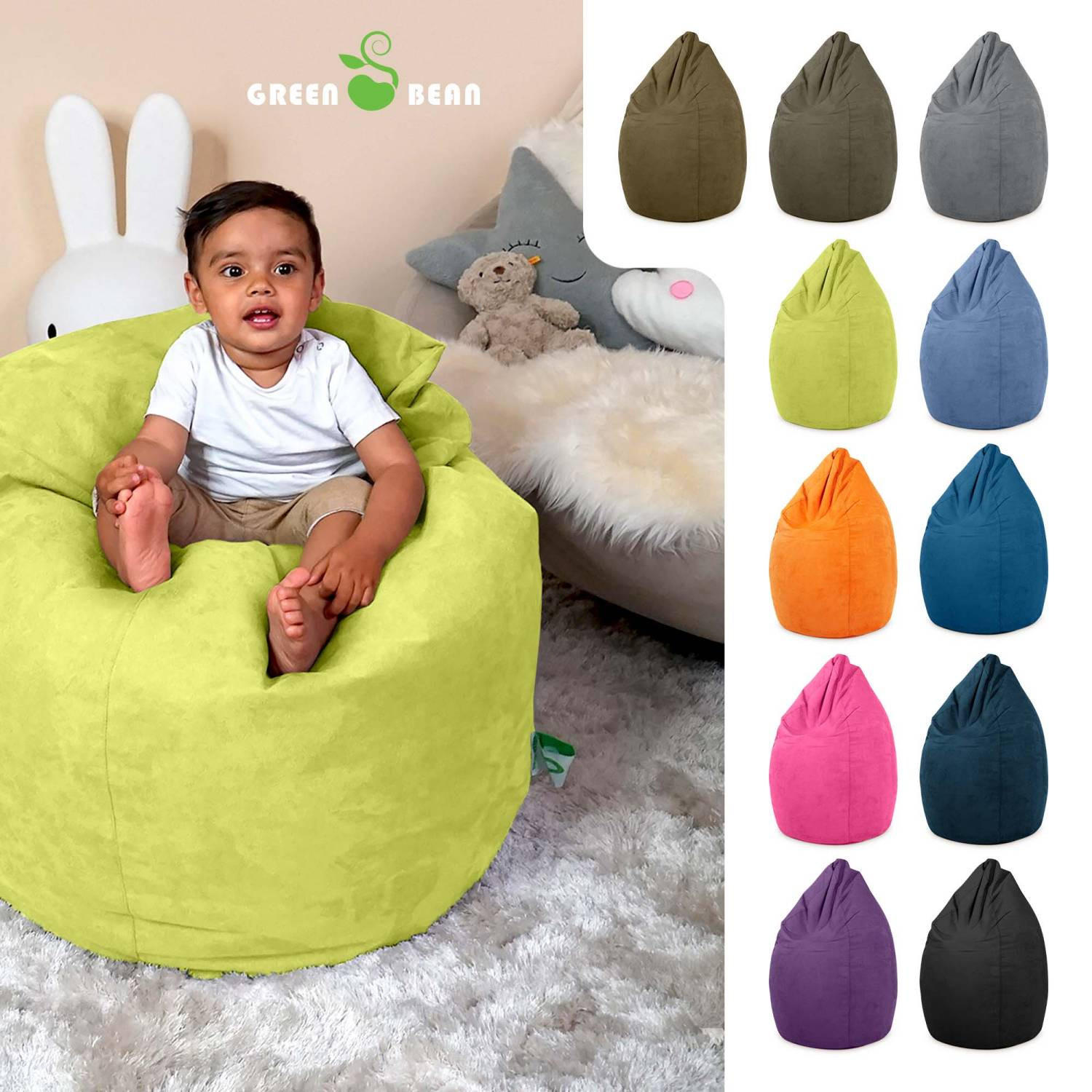 SITZSACK "Drop" 60x60x90cm - 220L - Grün, Textil (60/90/60cm) - Green Bean