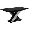ESSTISCH ausziehbar 120 -160x90x75 cm - Hochglanz Schwarz/Betonoptik - AOX - Schwarz Hochglanz, Holzwerkstoff (120/90/75cm) - ALTDECOR