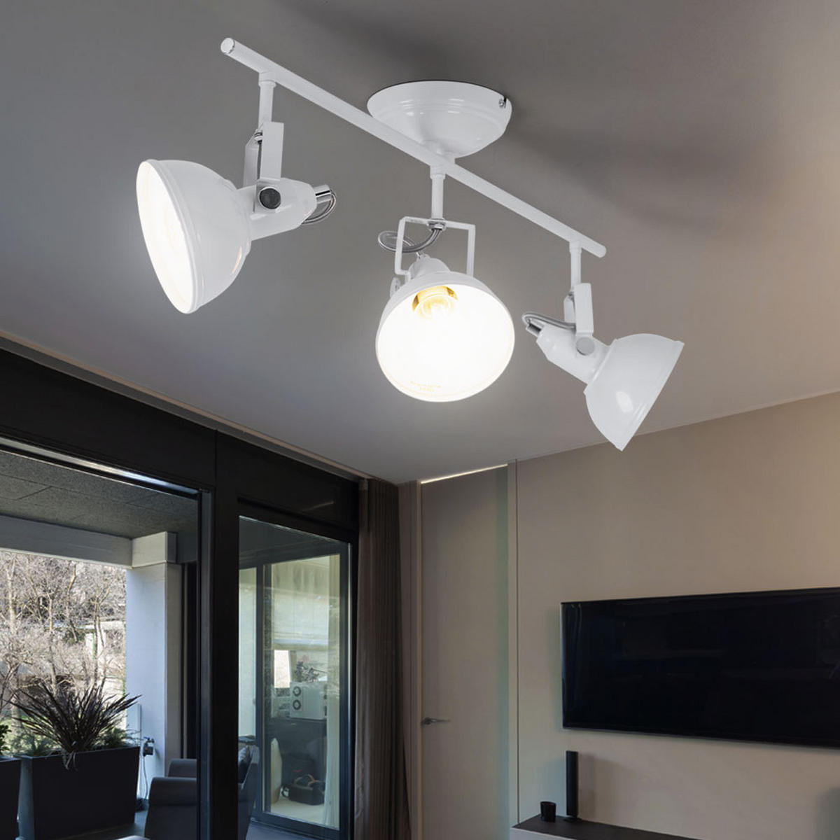 LED DECKENLEUCHTE Weiß Glänzend - Weiß, Metall (60/13/25cm)