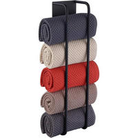 HANDTUCHHALTER Selbstklebend Matt Schwarz 40 cm - Multicolor, Metall (9/7/40cm)