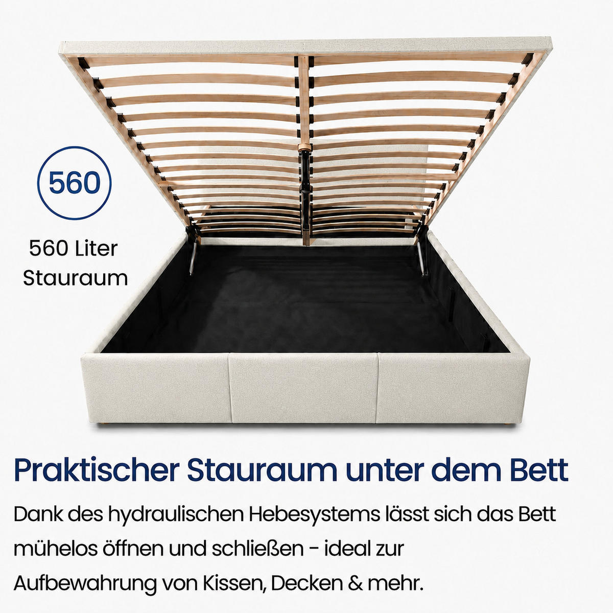 POLSTERBETT mit Stauraum 120x200 cm in Grau - Hellgrau, Holzwerkstoff (120/200cm) - Home Collective