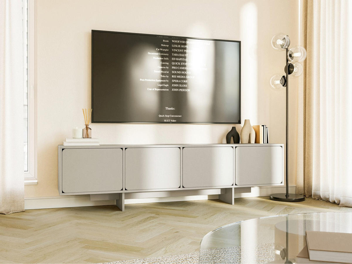 TV-LOWBOARD Wuwu Greige 200/55/35 cm - Taupe, Holzwerkstoff (200/55/35cm) - Selsey
