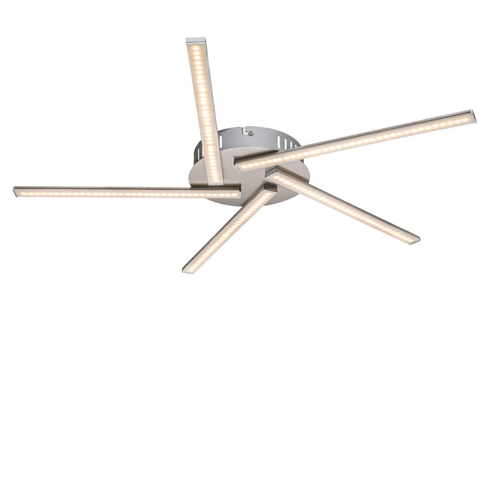 LED DECKENLEUCHTE ARTAX Silber Kristalloptik - Silberfarben, Metall (60/60/5cm) - Globo Lighting