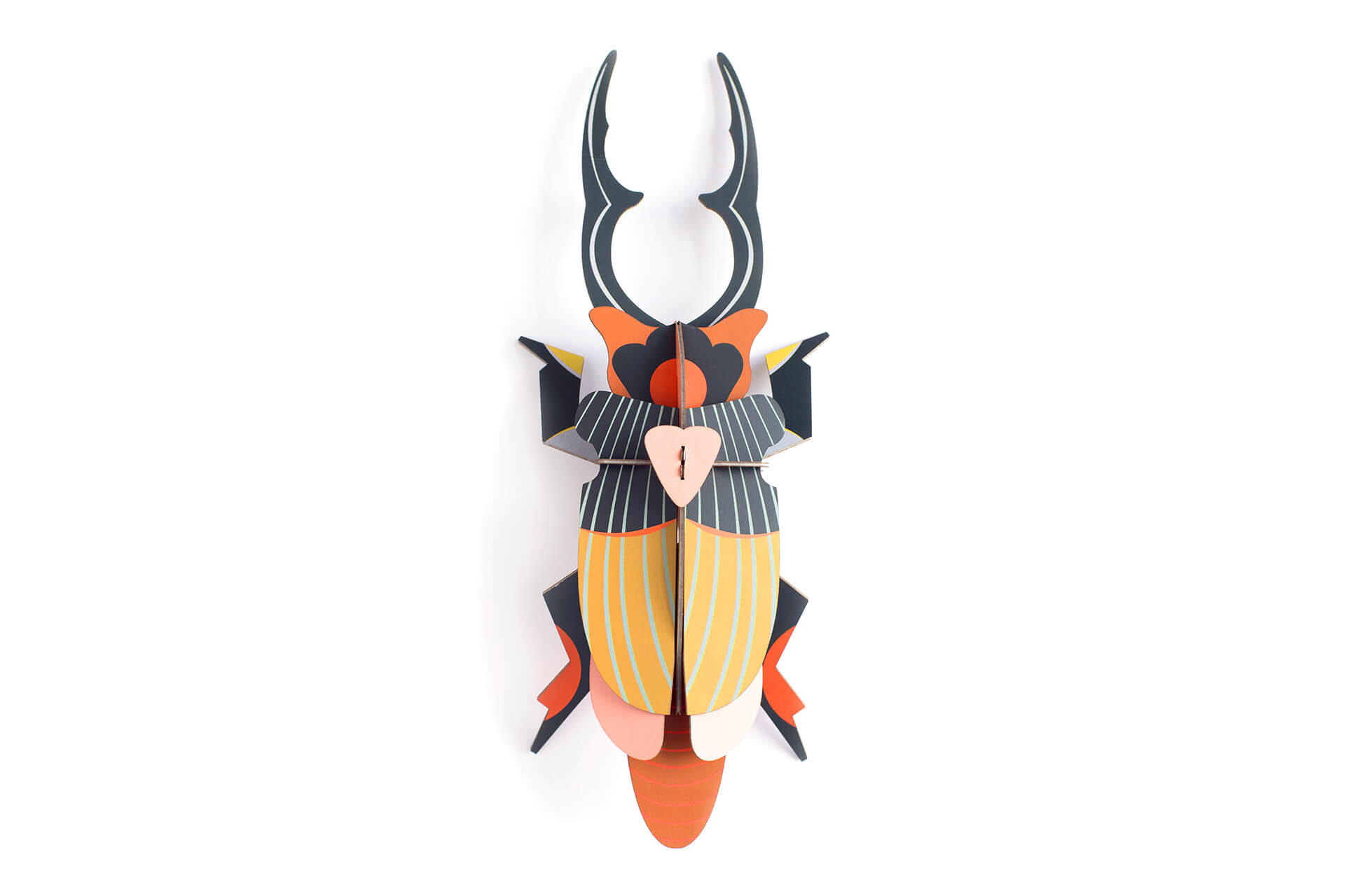 WANDDEKO Hirschkäfer 14/8 cm - Gelb/Schwarz, Wellpappe (14/8/37cm) - KUNSTLOFT