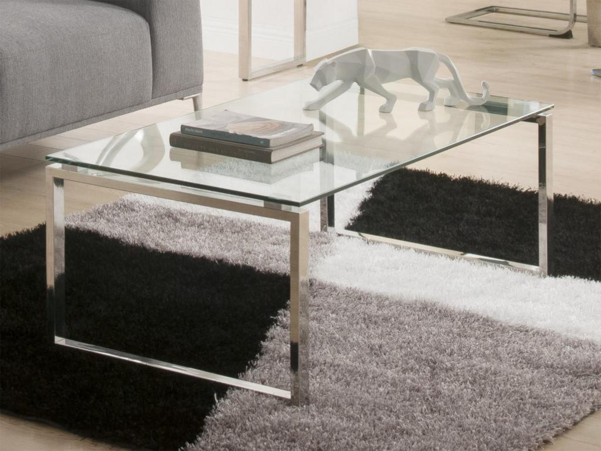COUCHTISCH - Glas - FREYA - Transparent, Glas (120/60/41cm) - Vente-Unique
