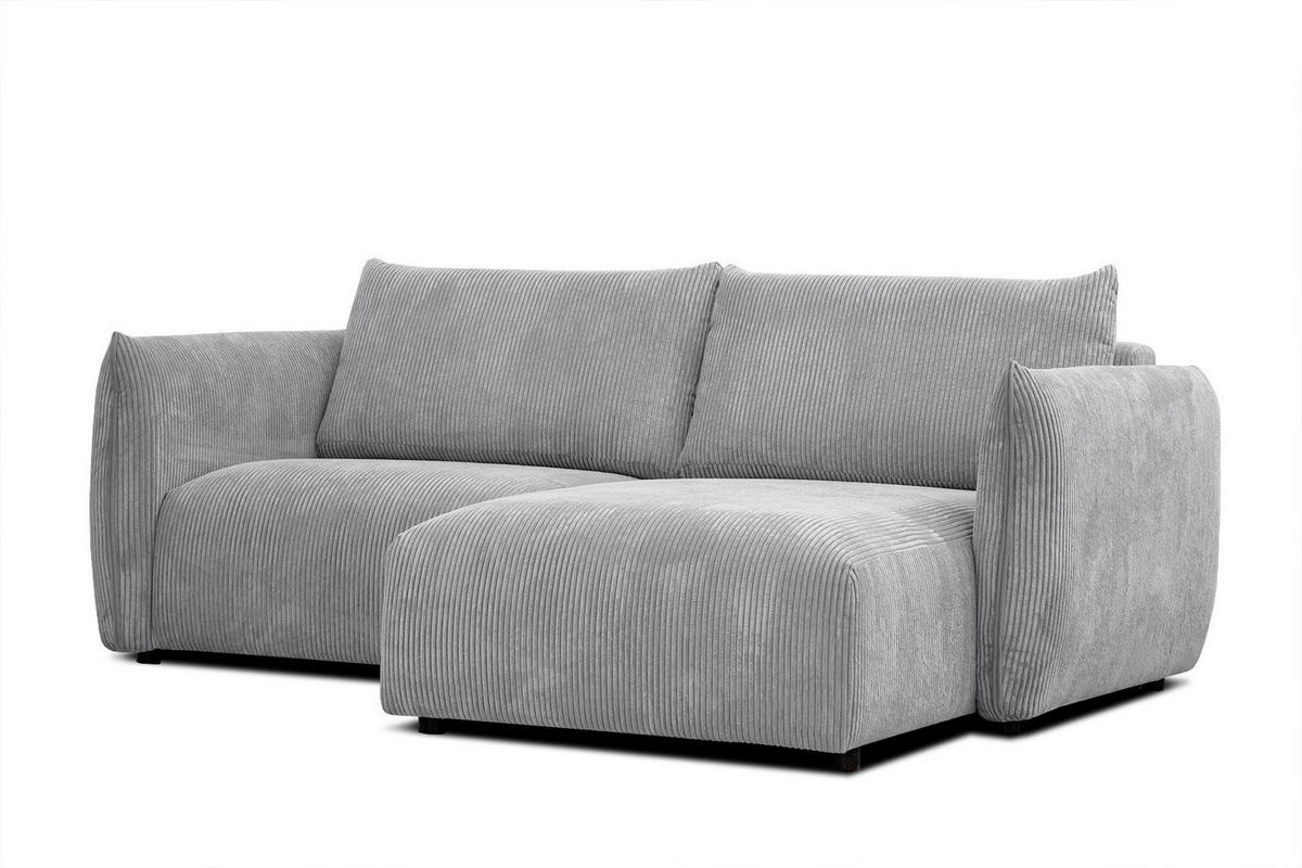 ECKSOFA TAUER 3-Sitzer, hellgrau - Hellgrau/Schwarz, Holzwerkstoff/Kunststoff (206/173cm) - Courtois Laville