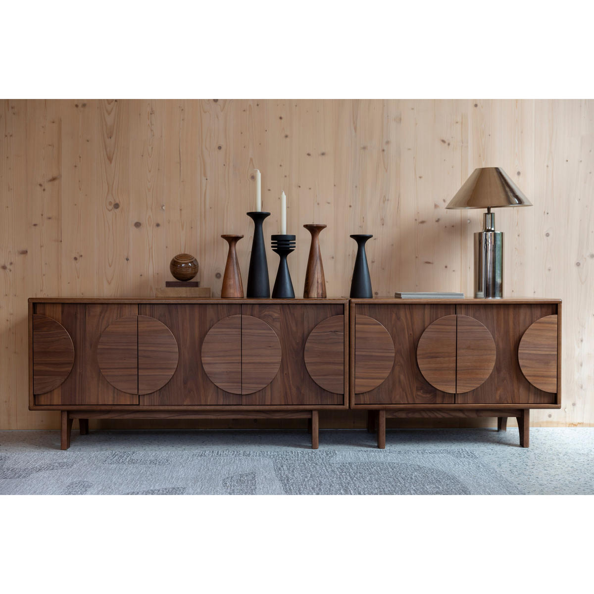 SIDEBOARD Groove mit 3 Türen Walnussholz - Braun, Holzwerkstoff (120/58/40cm) - Zuiver