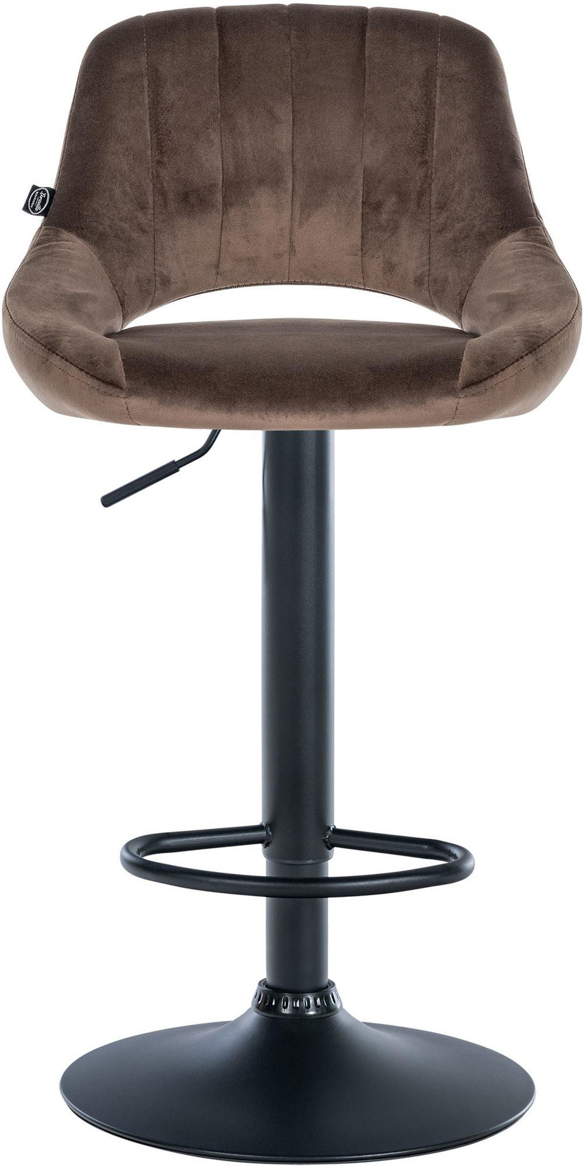 BARHOCKER 2er Set Milos Samt B braun - Schwarz/Braun, Textil/Metall (47/106/48cm) - TPFLiving