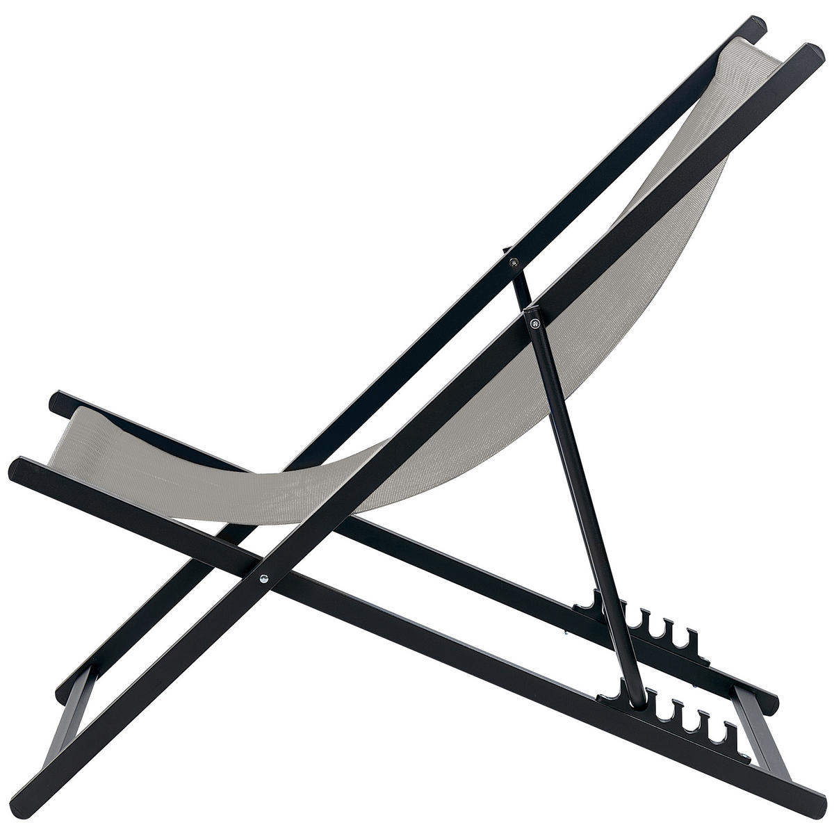 GARTENLIEGE schwarz/grau Locri II - Schwarz/Grau, Metall (60/79/95cm) - Beliani