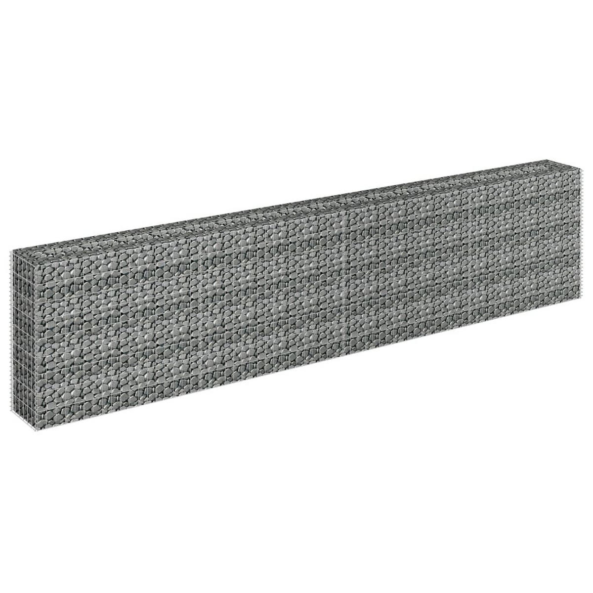 GABIONEN Hochbeet ROON aus Stahl | 360x30x90cm | Steinkorb Gabionengitter - Silberfarben, Metall (360/90/30cm) - DELUKE