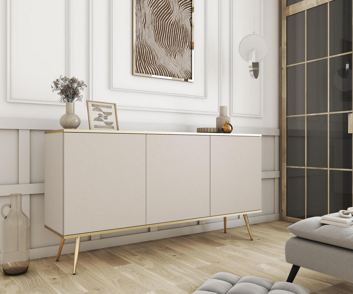 SIDEBOARD ORO Beige 160x39x85 cm - Beige, Holzwerkstoff (160/85/39cm) - FURNLUX