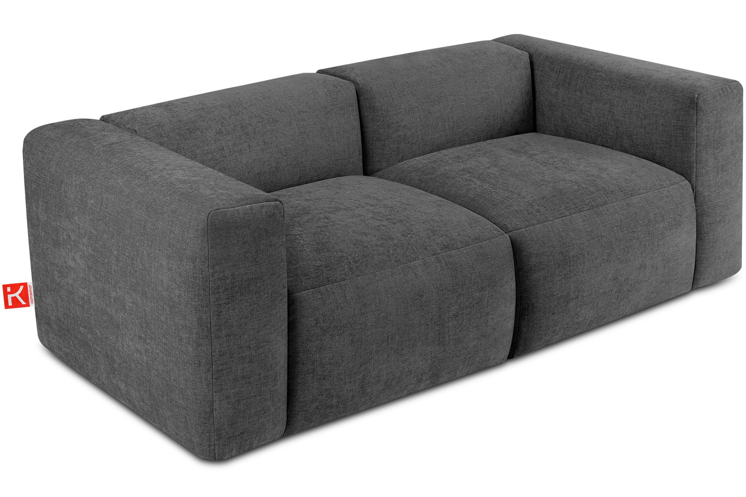 2-SITZER-MODULSOFA BUFFO mit extrem weicher und bequemer Sitzfläche, Gewebestoff, aschgrau - Grau, Textil (210/73/96cm) - KONSIMO®