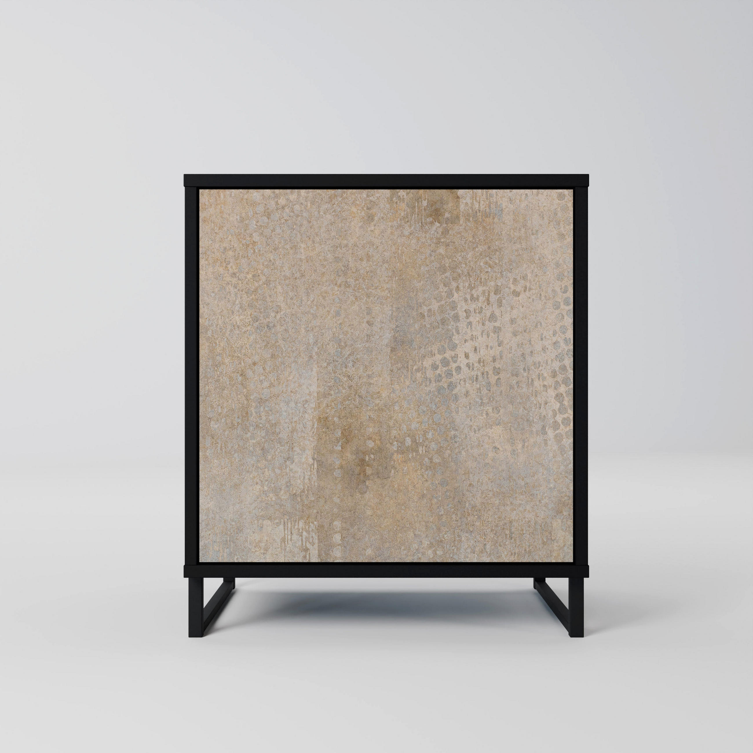 SIDEBOARD SCREEN ERROR, Schwarz, 57,5x42x67,5 cm, Schwarze Metall-Rahmenfüße - Multicolor/Schwarz, Holzwerkstoff/Metall (57.5/67.5/42cm) - SpaceRebels