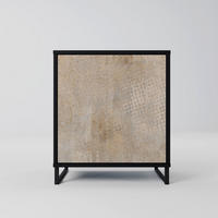 SIDEBOARD SCREEN ERROR, Schwarz, 57,5x42x67,5 cm, Schwarze Metall-Rahmenfüße - Multicolor/Schwarz, Holzwerkstoff/Metall (57.5/67.5/42cm) - SpaceRebels