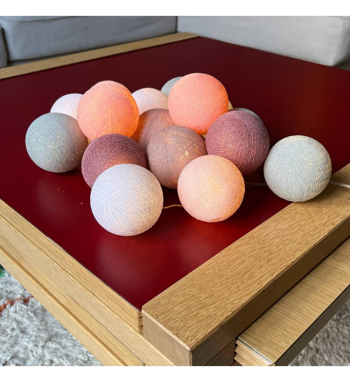 LICHTERKETTE LED Boxen - L'opéra - Puderrosa - Hellrosa, Textil (165cm) - La case du cousin paul