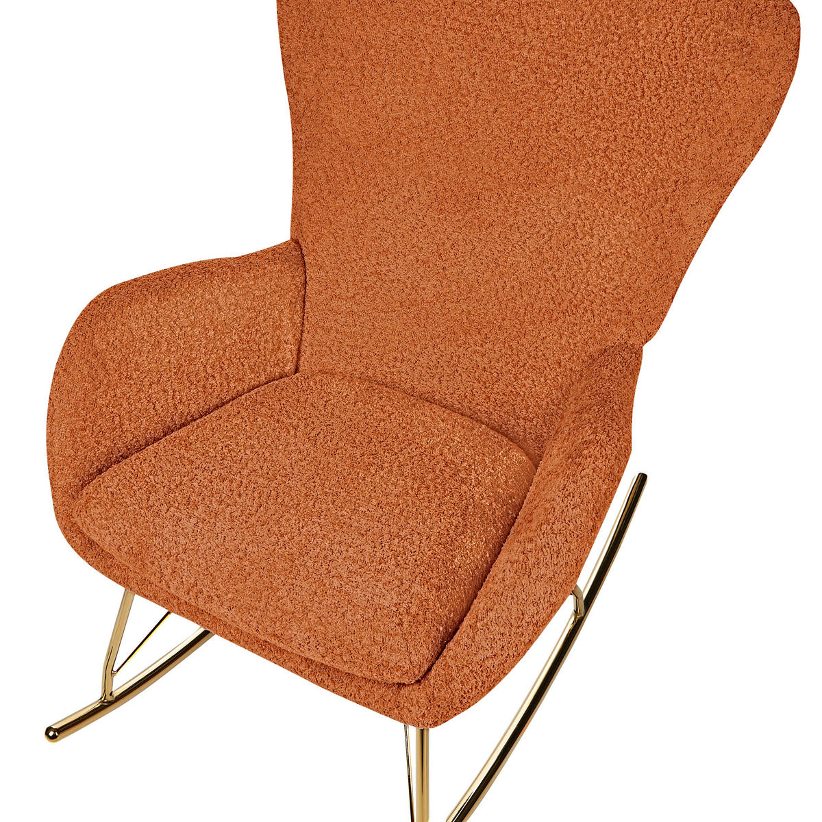 SCHAUKELSESSEL Bouclé Orange Anaset - Goldfarben/Orange, Textil (74/99/99cm) - Beliani
