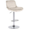 BARHOCKER Samt creme - Chromfarben/Creme, Textil/Metall (50/85/50cm) - CLP