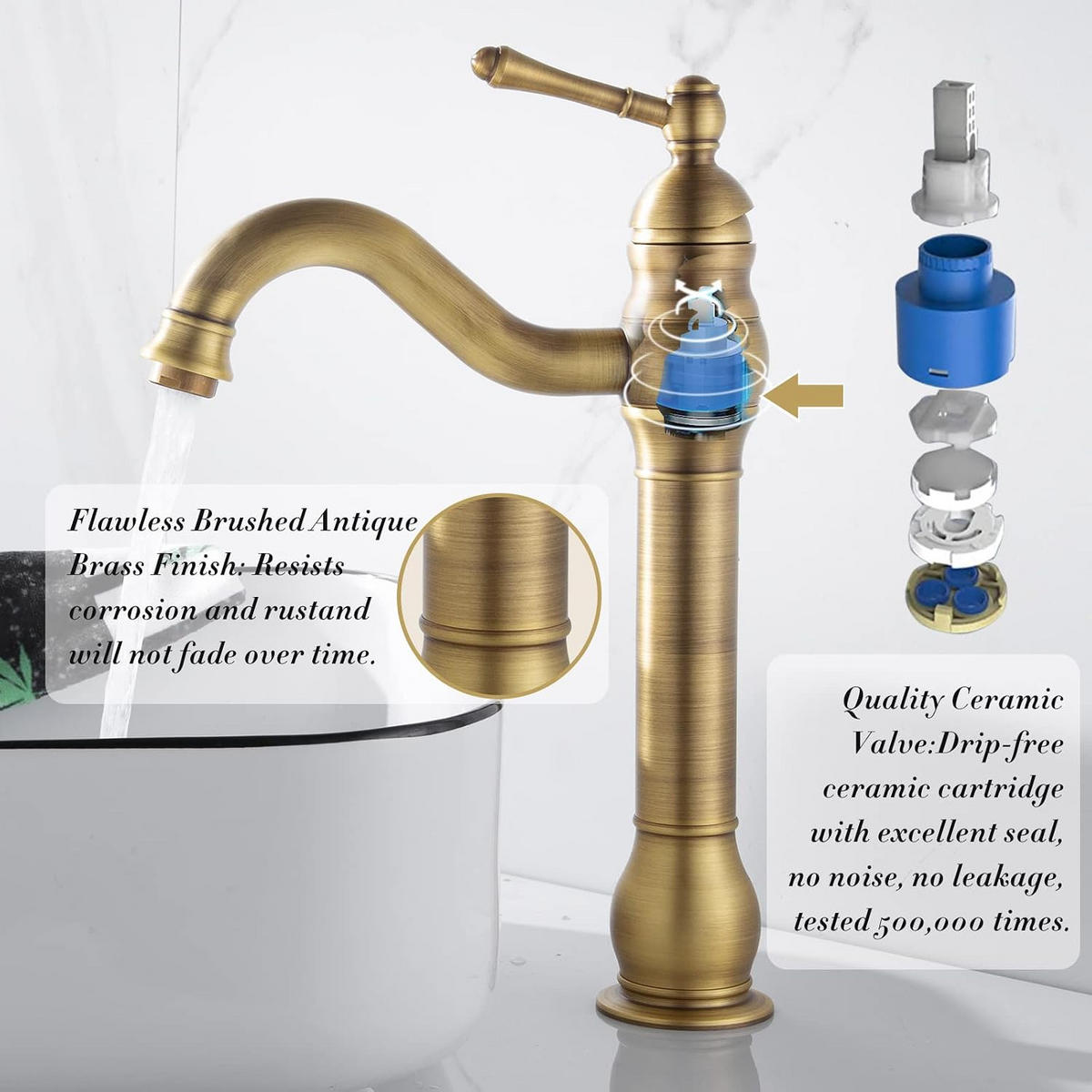 WASSERHAHN Warmes und kaltes Wasser Gold - Goldfarben, Metall (25/9/21cm) - Vallsero