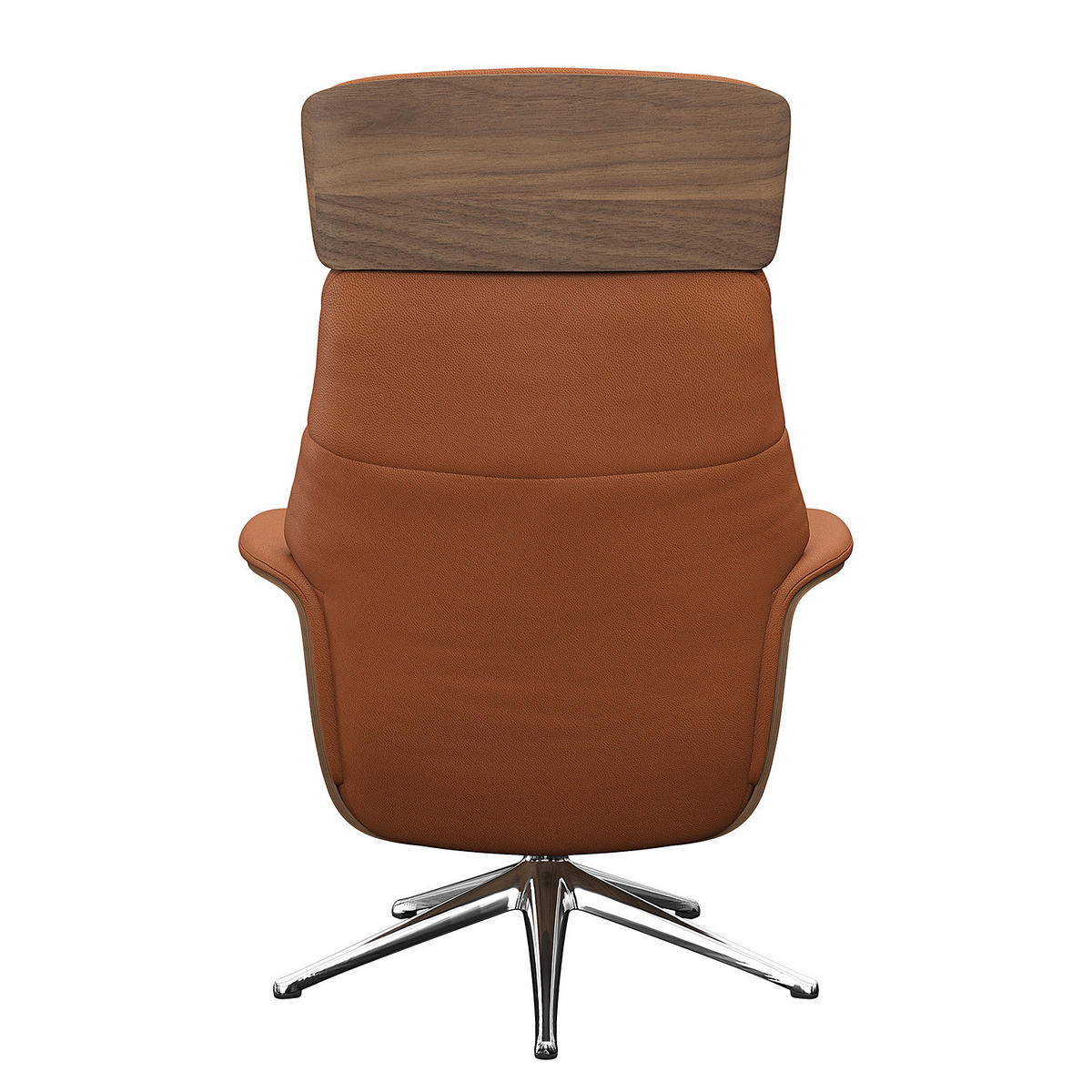 RELAXSESSEL - Echtleder - Kastanienfarben/Chromfarben, Leder/Metall (83/118/83cm) - home24